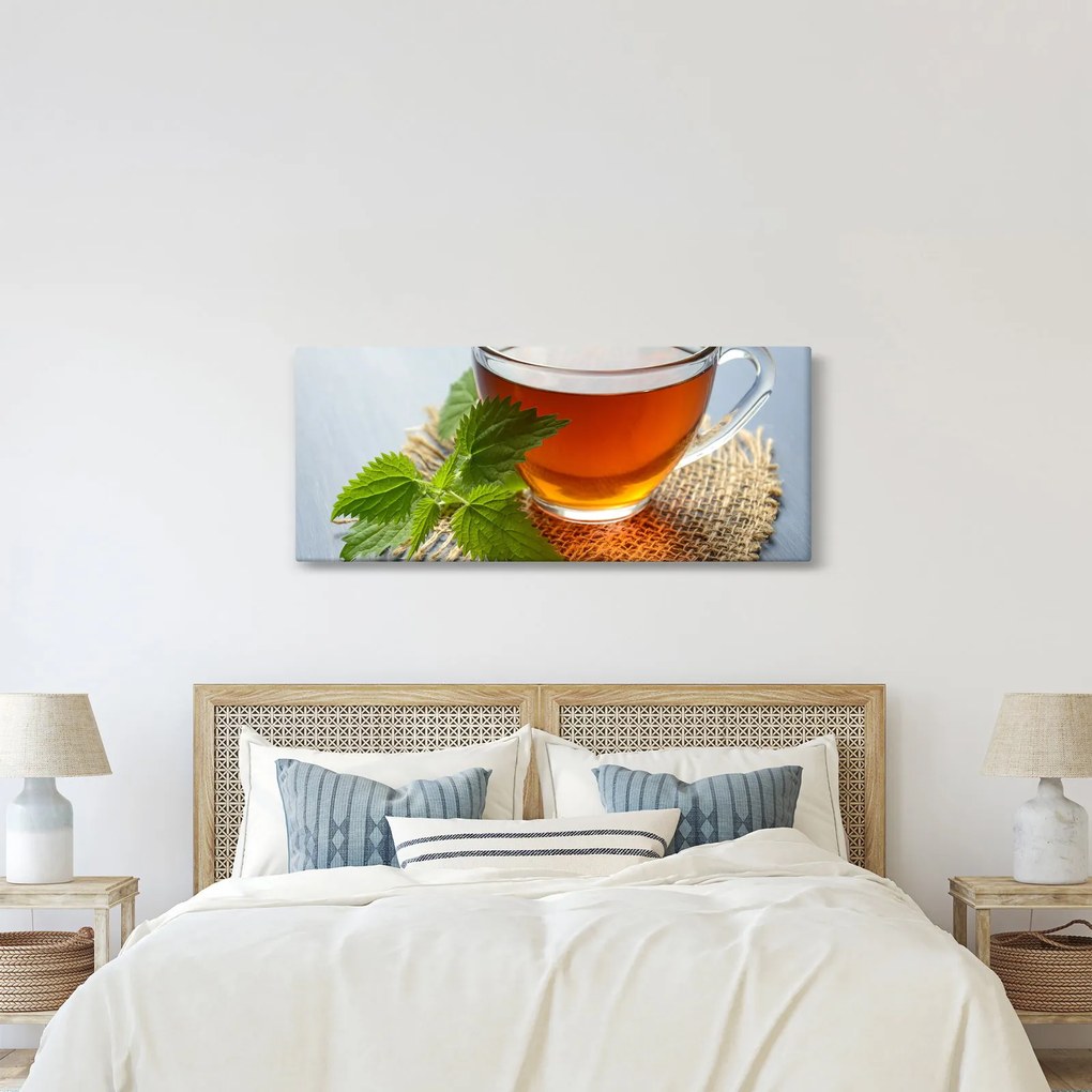 Tablou cu ceașca cu ceai (120x50 cm)