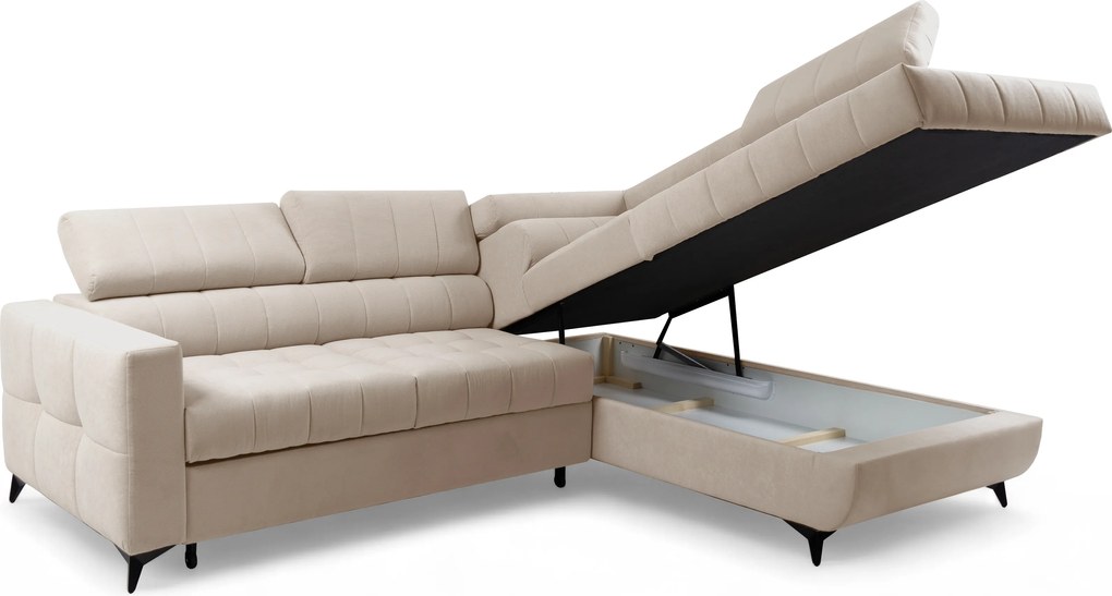 Colțar extensibil Nardo L dreapta - bej pluș Pretty 03