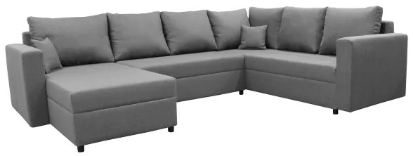 Canapea colțar extensibilă universală în formă de U SEYA, cu spațiu de depozitare, gri