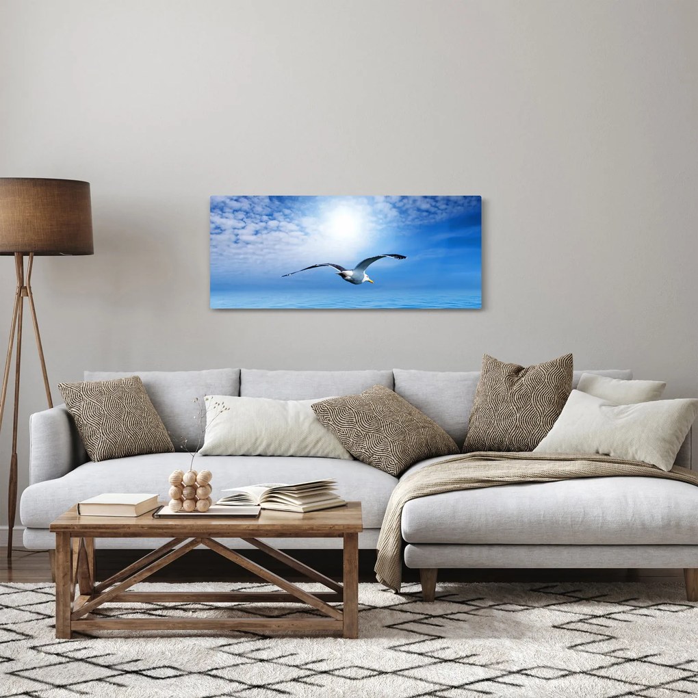 Tablou - Pescărușul peste mare (120x50 cm)