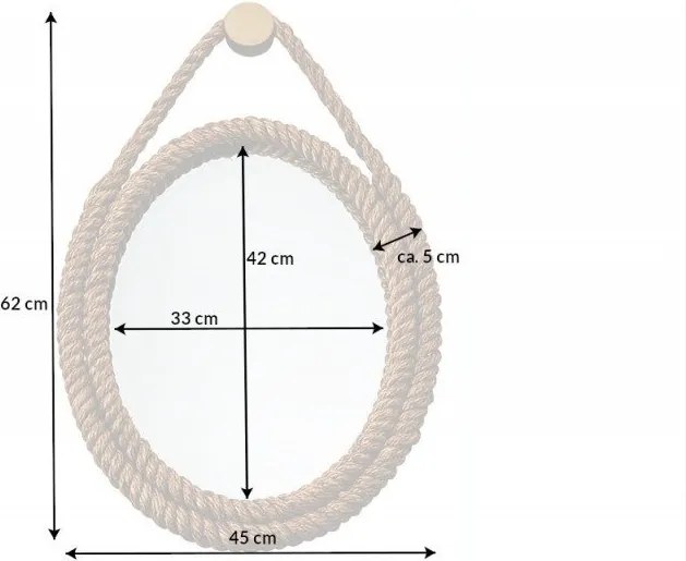 Oglinda de perete Seven Seas 60cm Tau natur