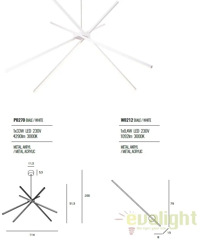 Aplica LED ambientala design modern minimalist SPIDER W0212 MX