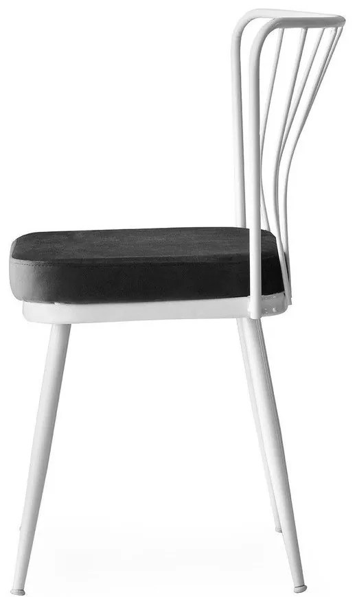 Scaune de dining alb-negru 2 buc. din metal Yildiz – Kalune Design