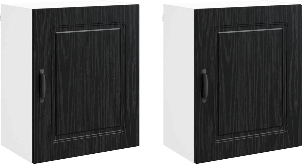 vidaXL Dulap de bucătărie Kalmar 2 pcs Stejar Negru 50 x 31 x 60 cm
