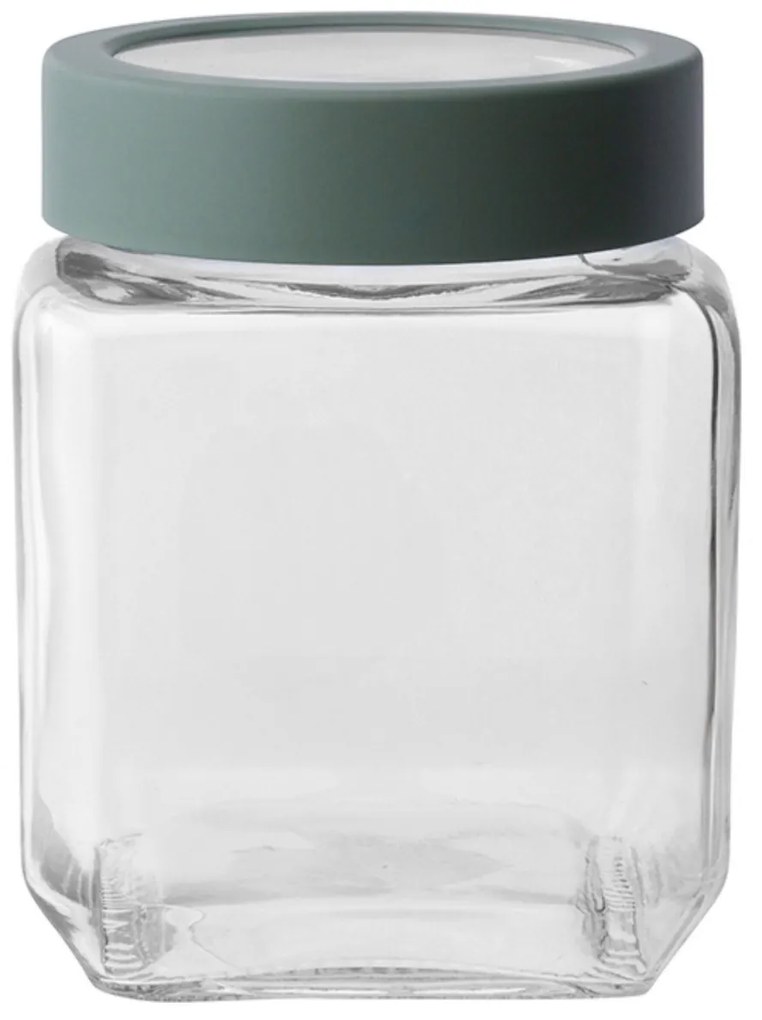 Altom Borcan pătrat din sticlă cu capac 500 ml,verde, 500 ml