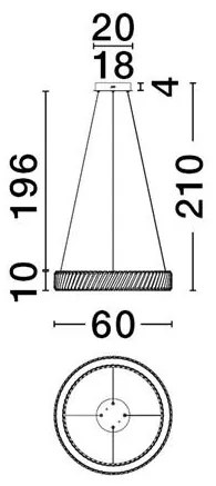 Lustra LED suspendata design elegant ARIETTA D-60cm