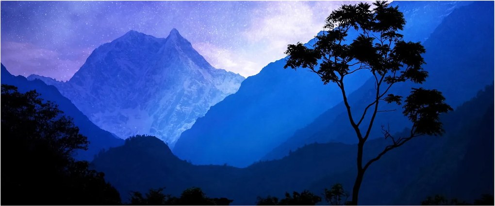 Tablou - Cerul de noapte din Nepal (120x50 cm)