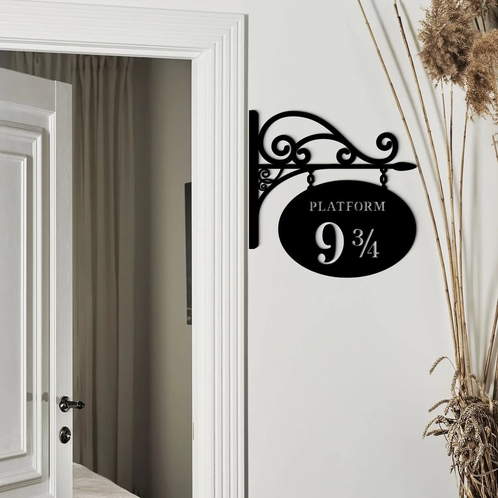 DUBLEZ | Decorațiune din lemn pentru ușă - Platform 9 și 3/4