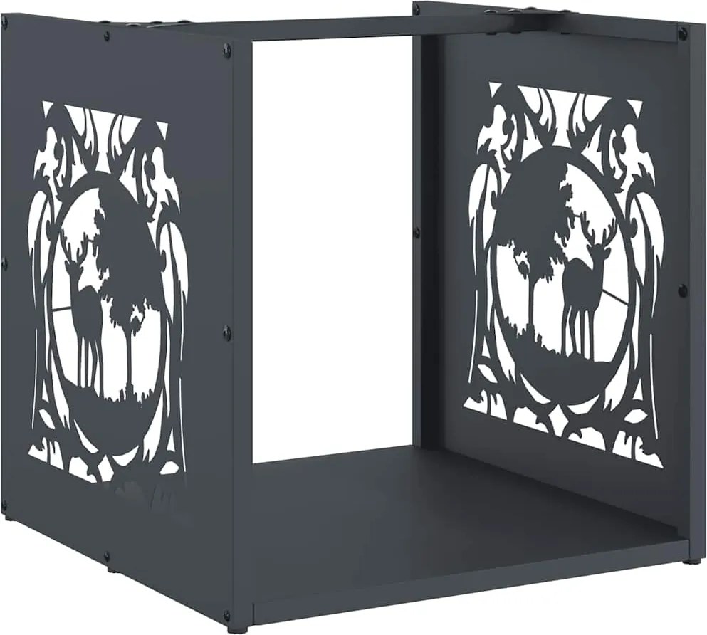 vidaXL Suport pentru lemne de foc Antracit Oțel laminat la rece