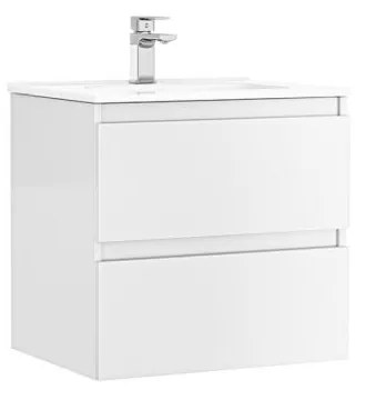 MOBILIER DAILY 60X46X56.5 ALB LUCIOS, 2 SERTARE,CU LAVOAR Alb lucios, 600x460 mm