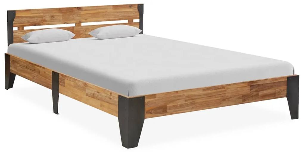 325292 vidaXL Cadru de pat, 160 x 200 cm, lemn masiv acacia cu finisaj periat