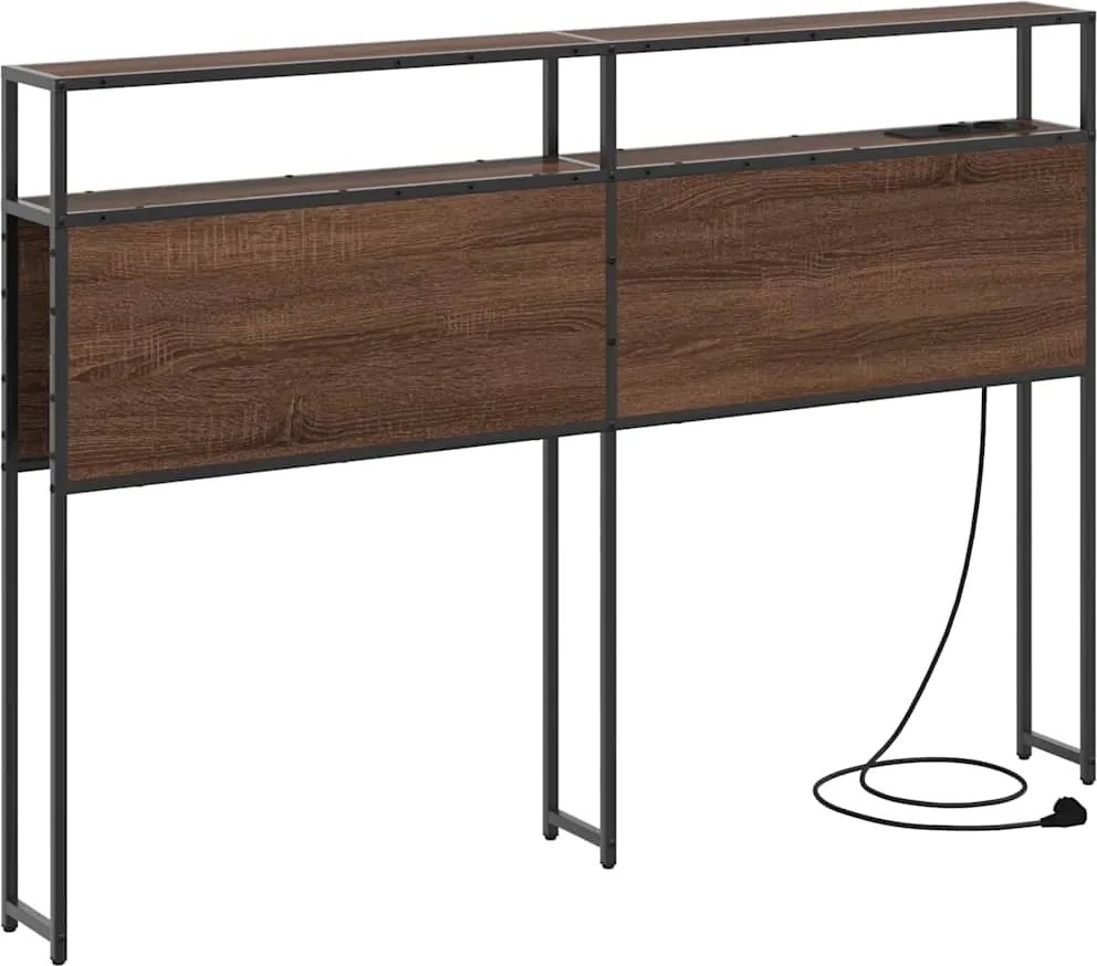 vidaXL Tăblie de depozitare cu raft Stejar brun 120 cm Lemn compozit