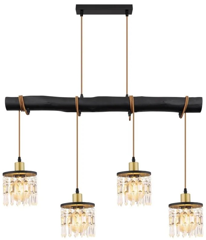 Lustra suspendata design modern COMMA alama mat, negru