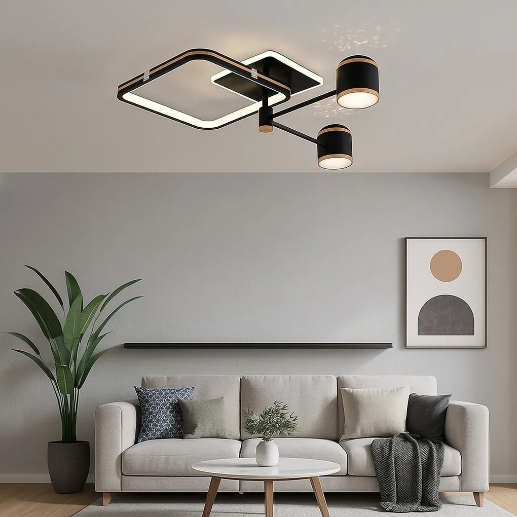 Lustră LED 51cm, 88W, Spoturi Direcționale și 3 Tipuri de Lumină cu Telecomandă – Model 9235/4