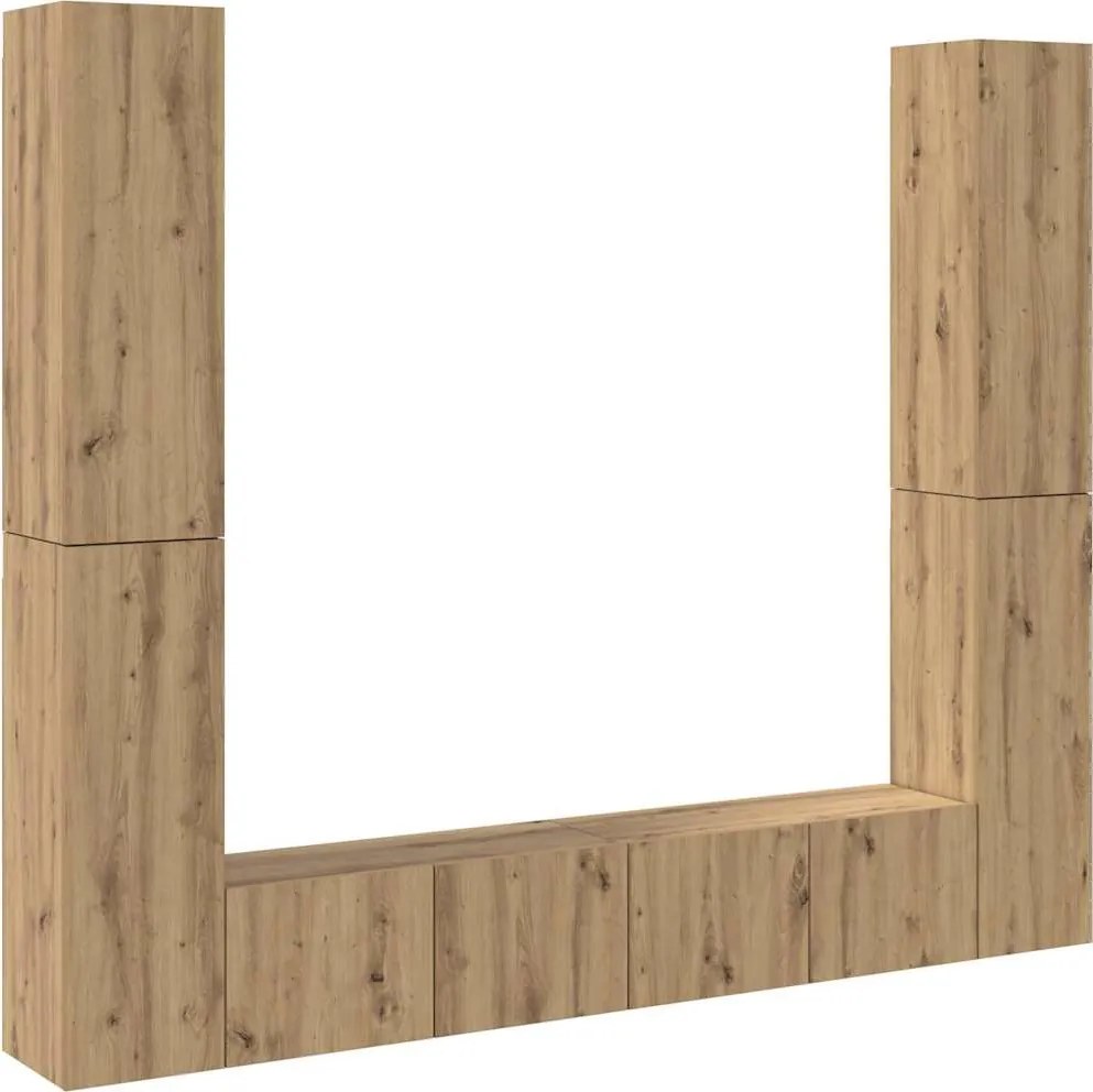 vidaXL Dulapuri TV montate pe perete 6 buc. stejar artizanal Lemn