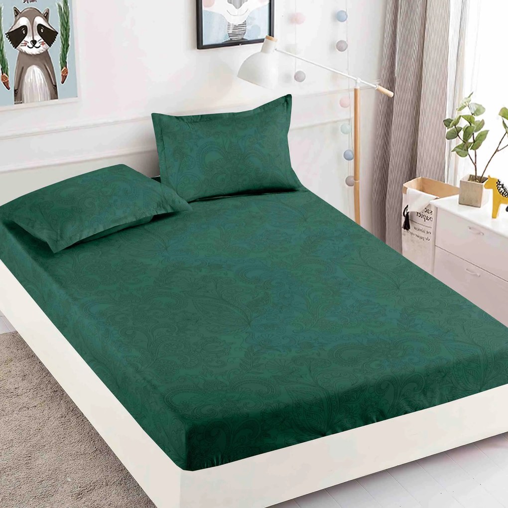 Lenjerie de pat 3 cu elastic 100% bumbac - a738 de la Onesleep