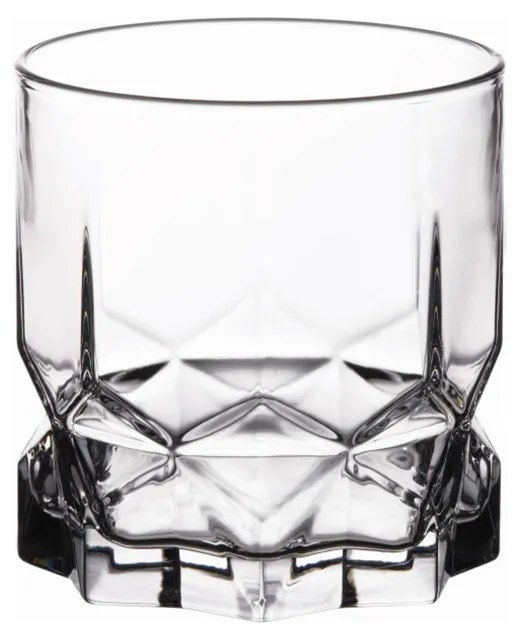 Set 6 pahare apa/suc, sticla, transparent/fumuriu, 325ml, Diamond