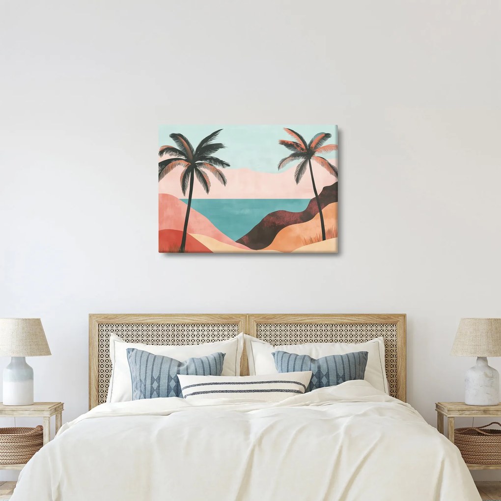Tablou - Palmieri la mare (70x50 cm)