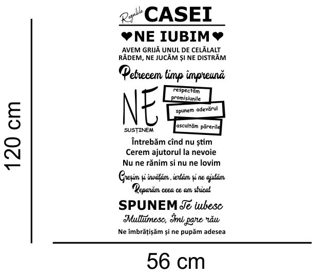 Sticker perete Regulile Casei