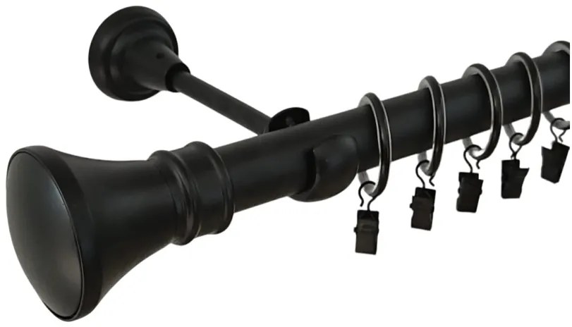 Galerie metalica simpla Luxor 25 mm negru (Alege marime: 120 cm)