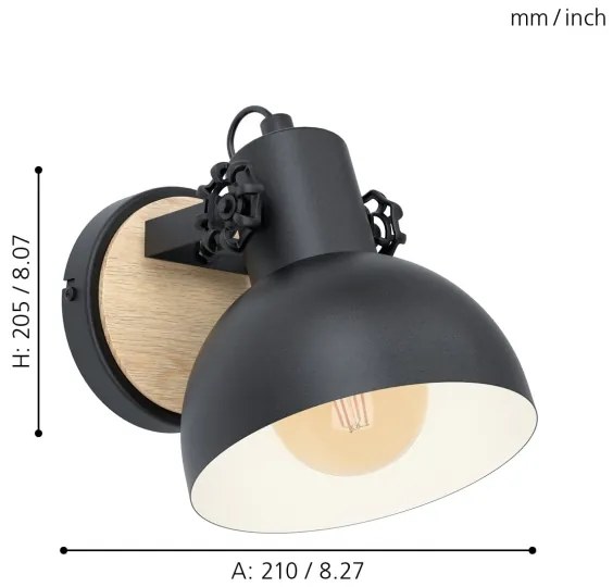 Eglo 44057 - Aplica de perete LUBENHAM 1xE27/28W/230V