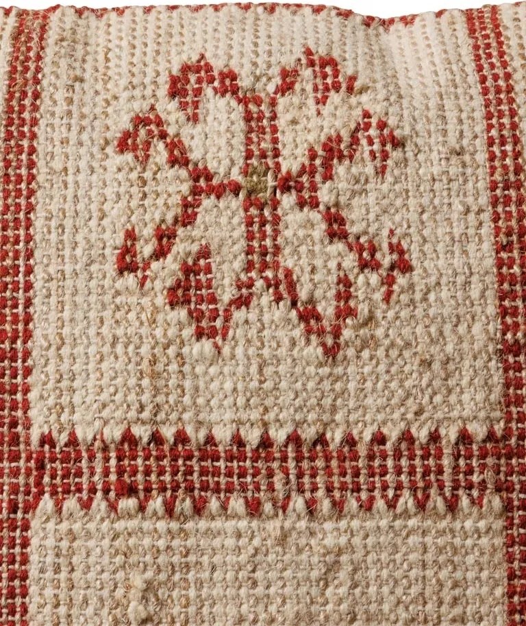 Perna decorativa, cu 2 fete, din lana si iuta naturala, Imazi 50x50cm