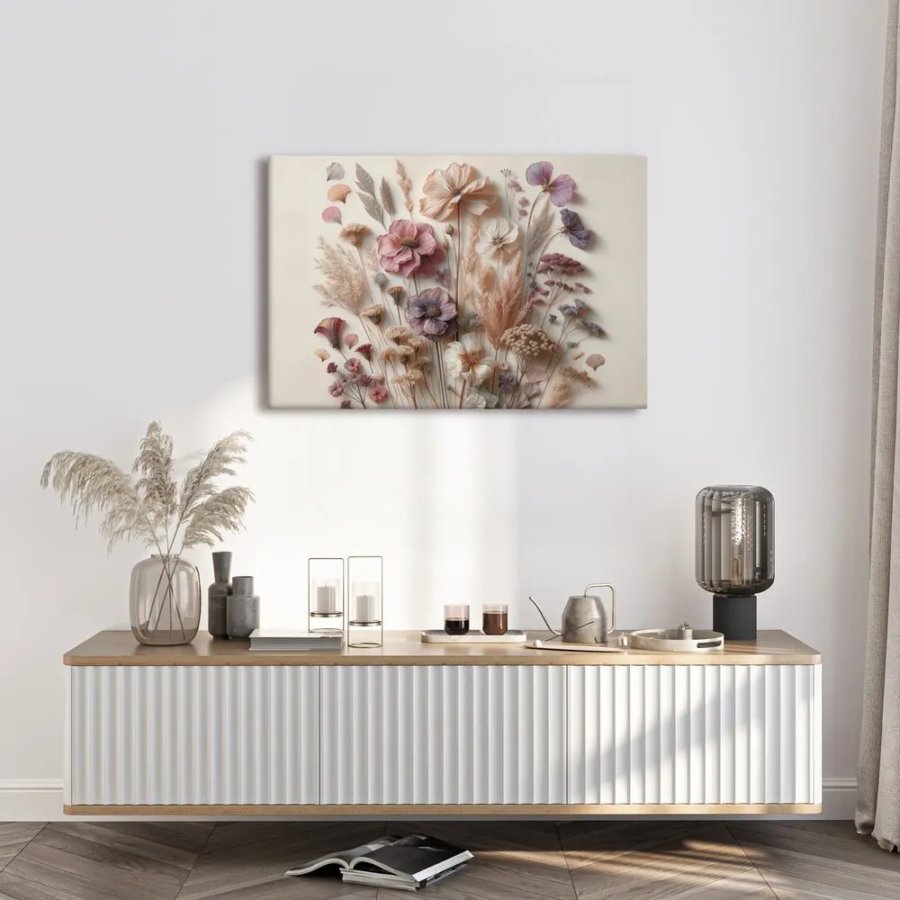Tablou flori vintage pe fundal deschis