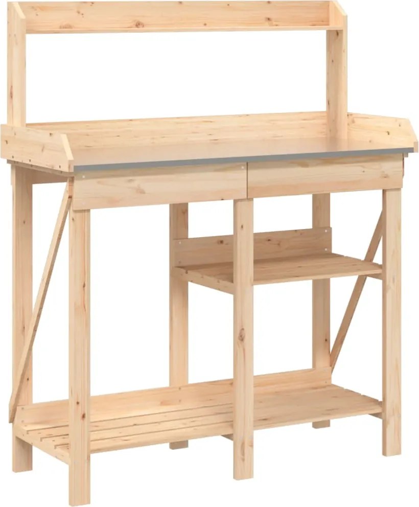 vidaXL Bancă cu spalier pentru plantare, lemn masiv de brad