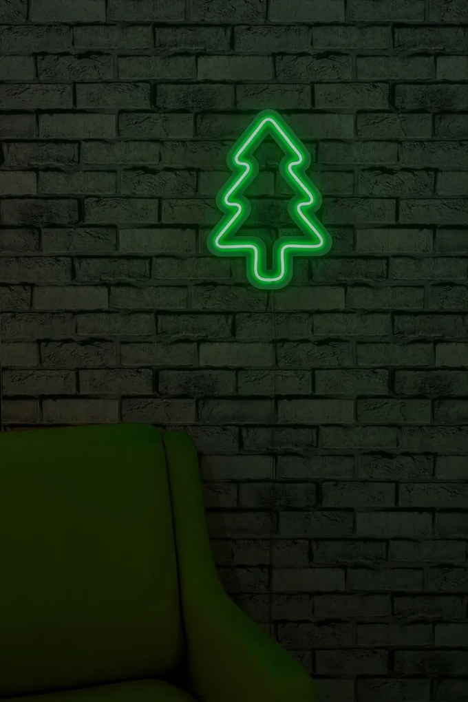 Decoratiune luminoasa LED de perete Christmas Pine Verde 21x30x2 cm