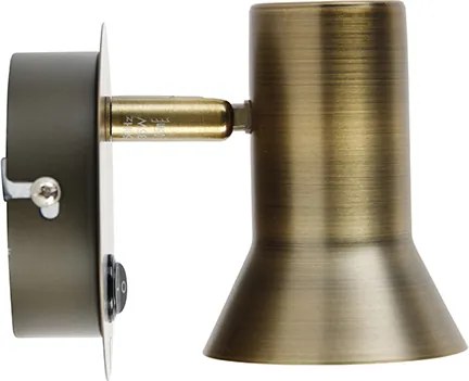 Spotlight de perete din bronz, rotativ și înclinabil, cu întrerupător - Karin 1