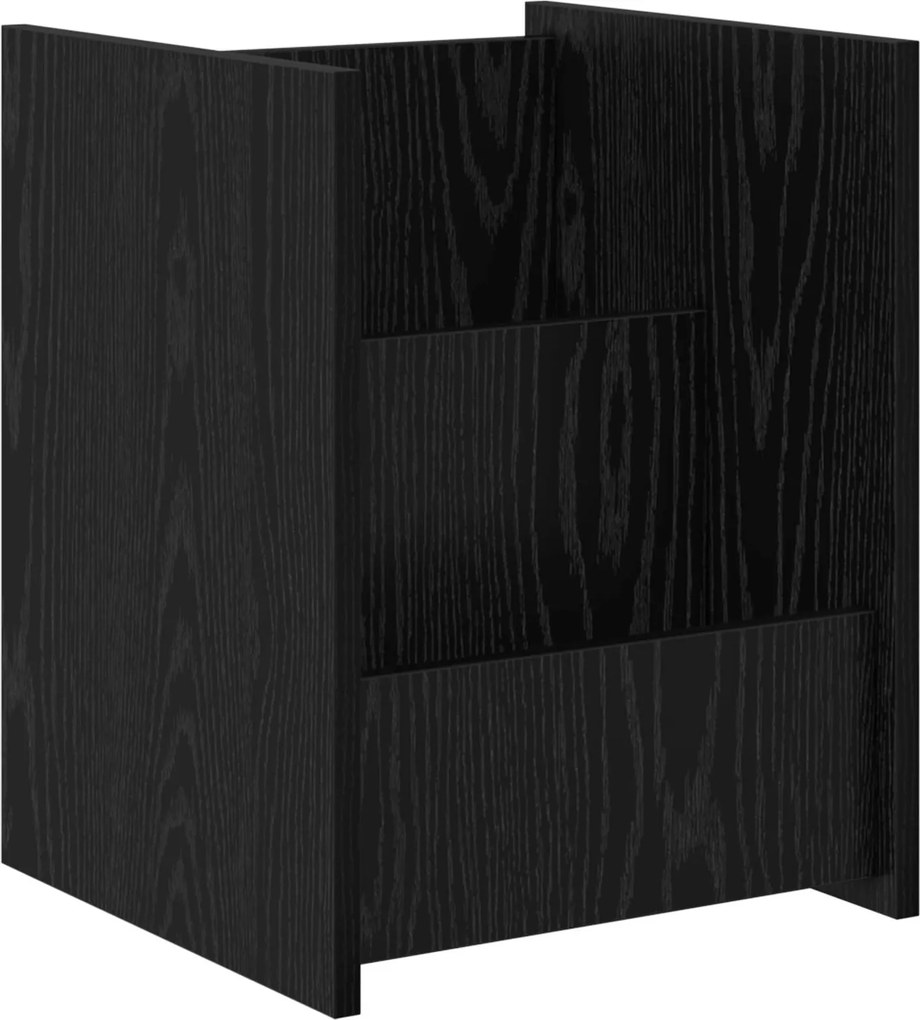 vidaXL Raft pentru reviste Stejar Negru 35 x 35 x 45 cm Lemn compozit