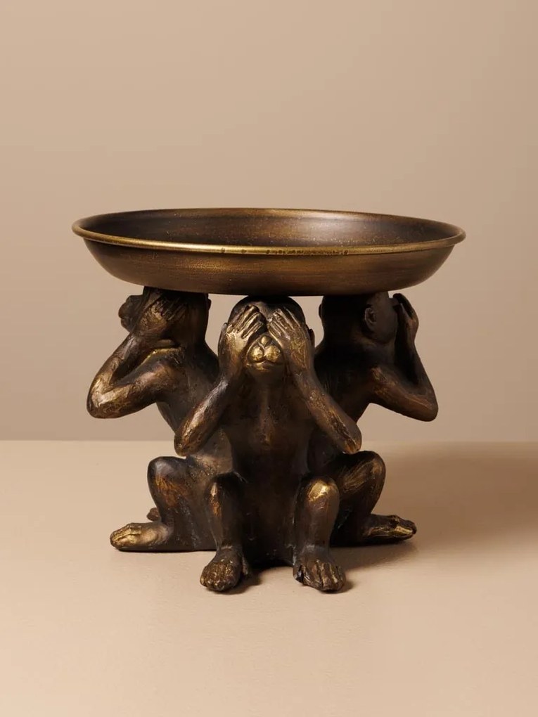 Tavita decorativa, din rasina, Monkeys