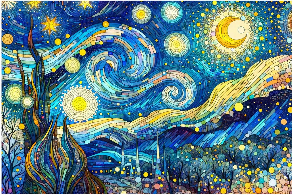 Tablou – Mozaic al nopții înstelate (90x60 cm)