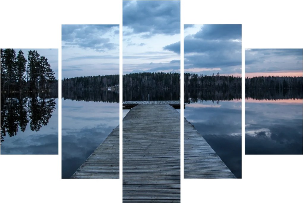 Tablou - Ponton de lemn, lac (150x105 cm)
