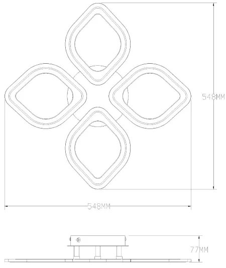 Plafonieră LED dimabilă Zuma Line MS236040R-BK ILLUMIA LED/30W/230V 3000-6000K negru + telecomandă