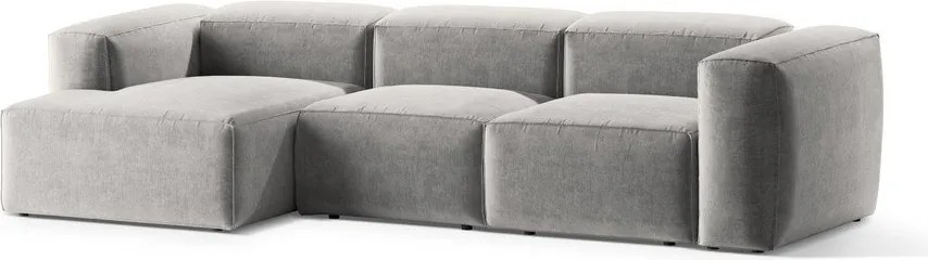 Colțar gri deschis (cu colț pe partea stângă/cu șezlong) Bergamo – Cosmopolitan Design