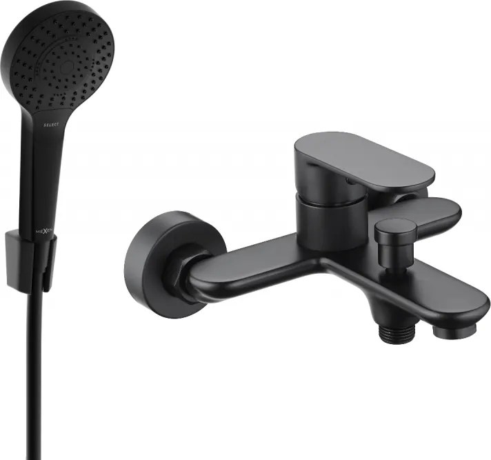 Mexen Milo R05 baterie de baie cu set de duș, negru - 7133R05-70