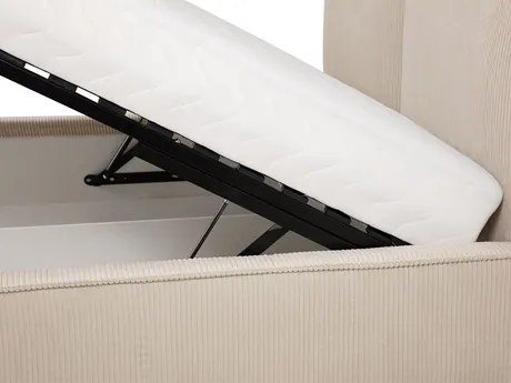Pat de o persoană 120 cm Camtana (crem + Negru) (cu somieră) (cu sp. depozitare). 1103533