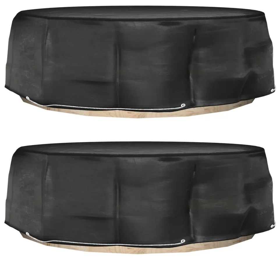 vidaXL Huse mobilier tip insulă, 2 buc., 10 ocheți, rotund, Ø236x67 cm