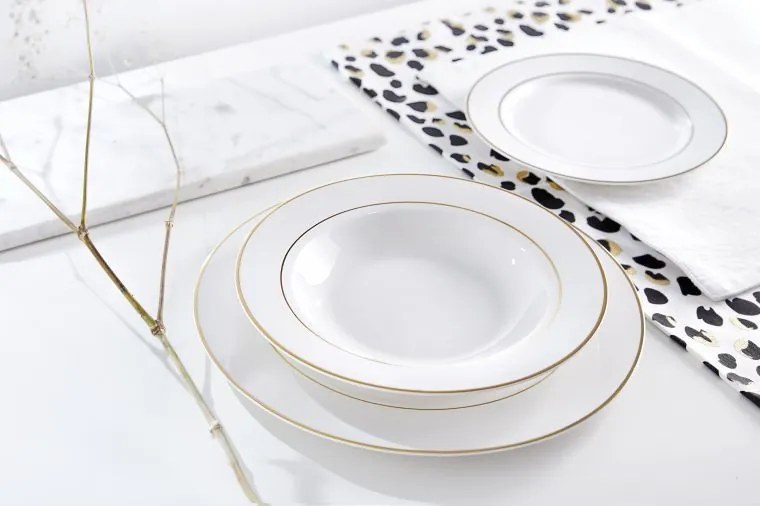 Serviciu de masa, 18 piese, 6 persoane, Aura Gold