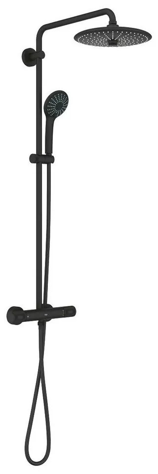 Coloana de dus cu baterie termostatata negru mat Grohe Euphoria 260