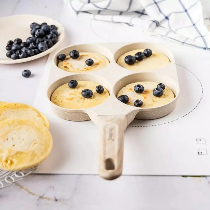 Tigaie cu 4 compartimente Klausberg KB 7823, 18,5 cm, Finisaj marmura, Inductie, Bej