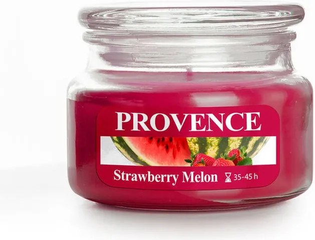 Provence Lumânare în borcan cu capac CĂPŞUNI ŞI PEPENE ROŞU, 200 g