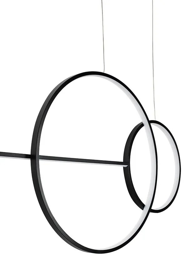 Lustra neagra inelara LED Range 120cm