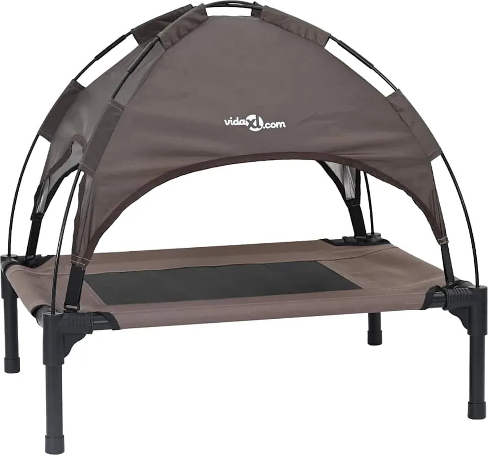 vidaXL Pat pentru câini Manual Maro 76 x 62 x 70,5 cm Oțel