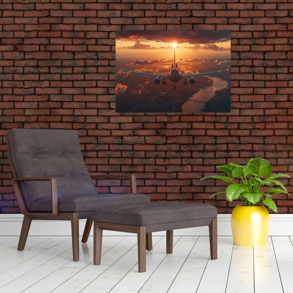 Tablou pe sticlă - Avion de transport (70x50 cm)