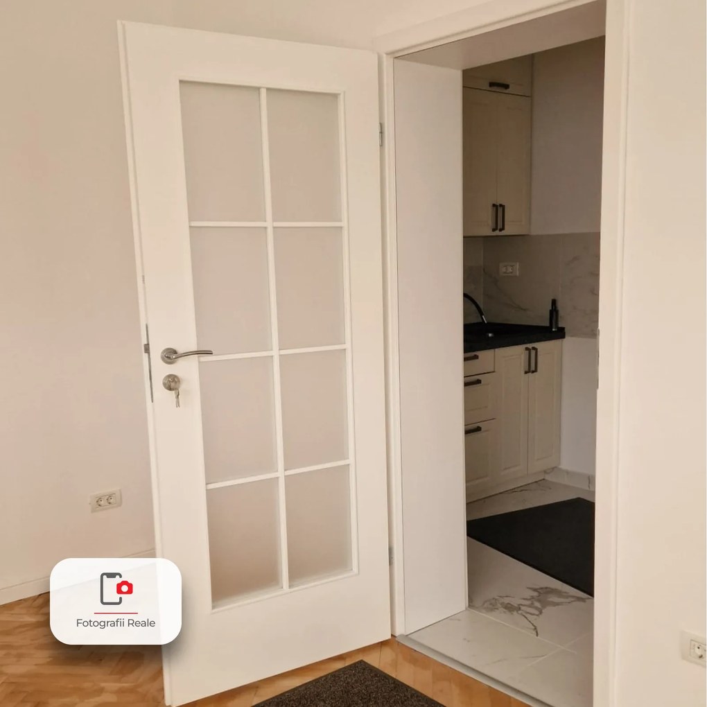 Usa HDF cu toc reglabil din MDF PAL - Colectia VINTAGE 5.4 - Culoare Nuc Toc fix semirotund 90mm, Nuc Clasic, Folie Decor