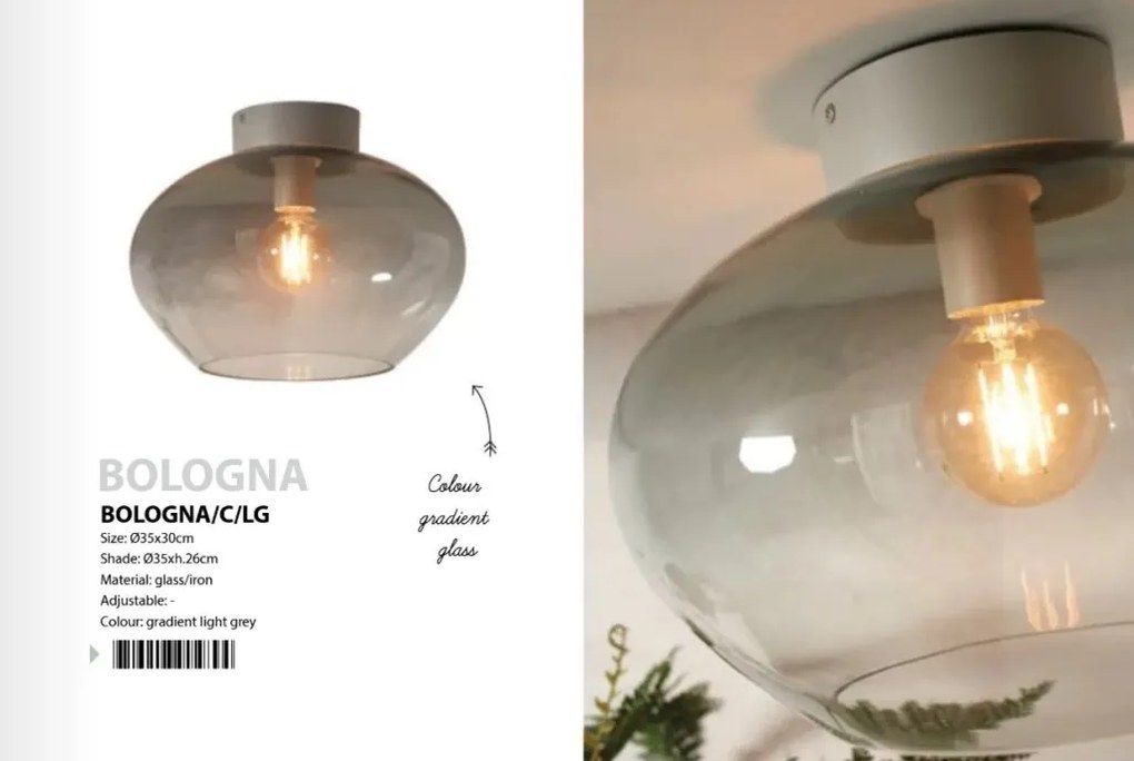 Plafoniera design decorativ Bologna gri