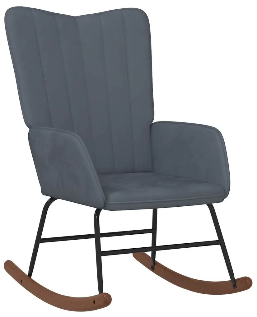 327744 vidaXL Scaun balansoar, gri închis, catifea