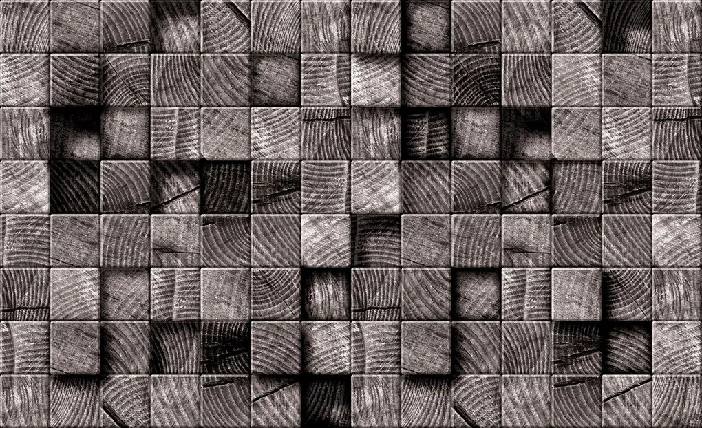 Fototapet - Cuburi gri din lemn (152,5x104 cm), în 8 de alte dimensiuni noi